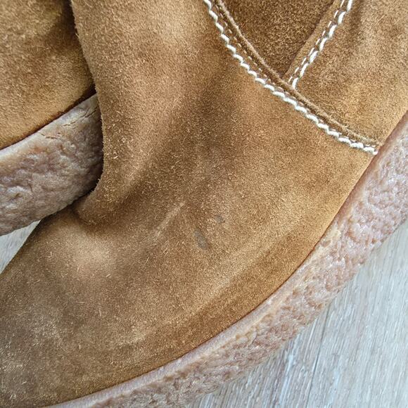 Michael Kors Crosby Camel Brown Suede Leather Knee High Wedge Boot sz 8 Winter - Picture 7 of 7